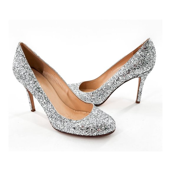 kate spade Shoes - KATE SPADE Silver Glitter Pumps